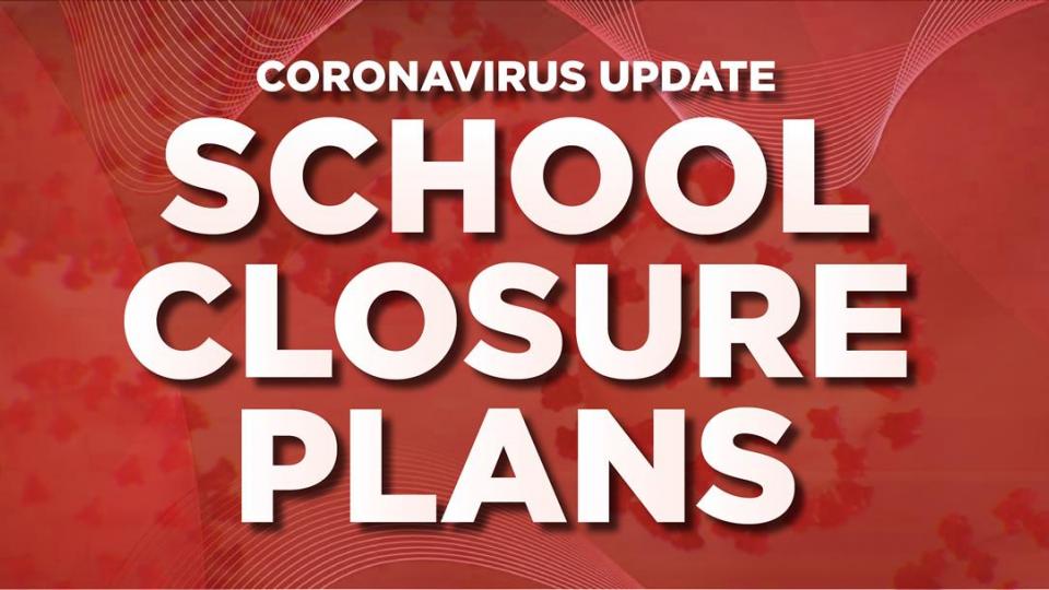 School Closure written in white on red background