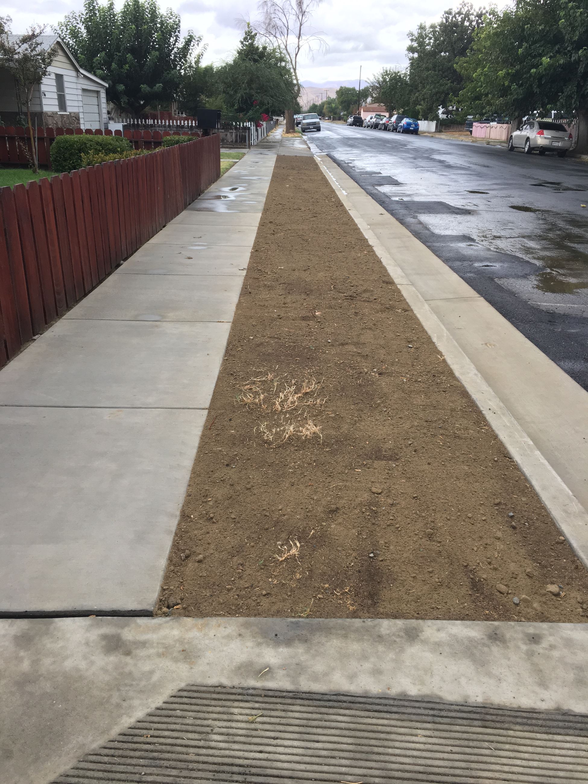 740 E Valley new sidewalk and median area