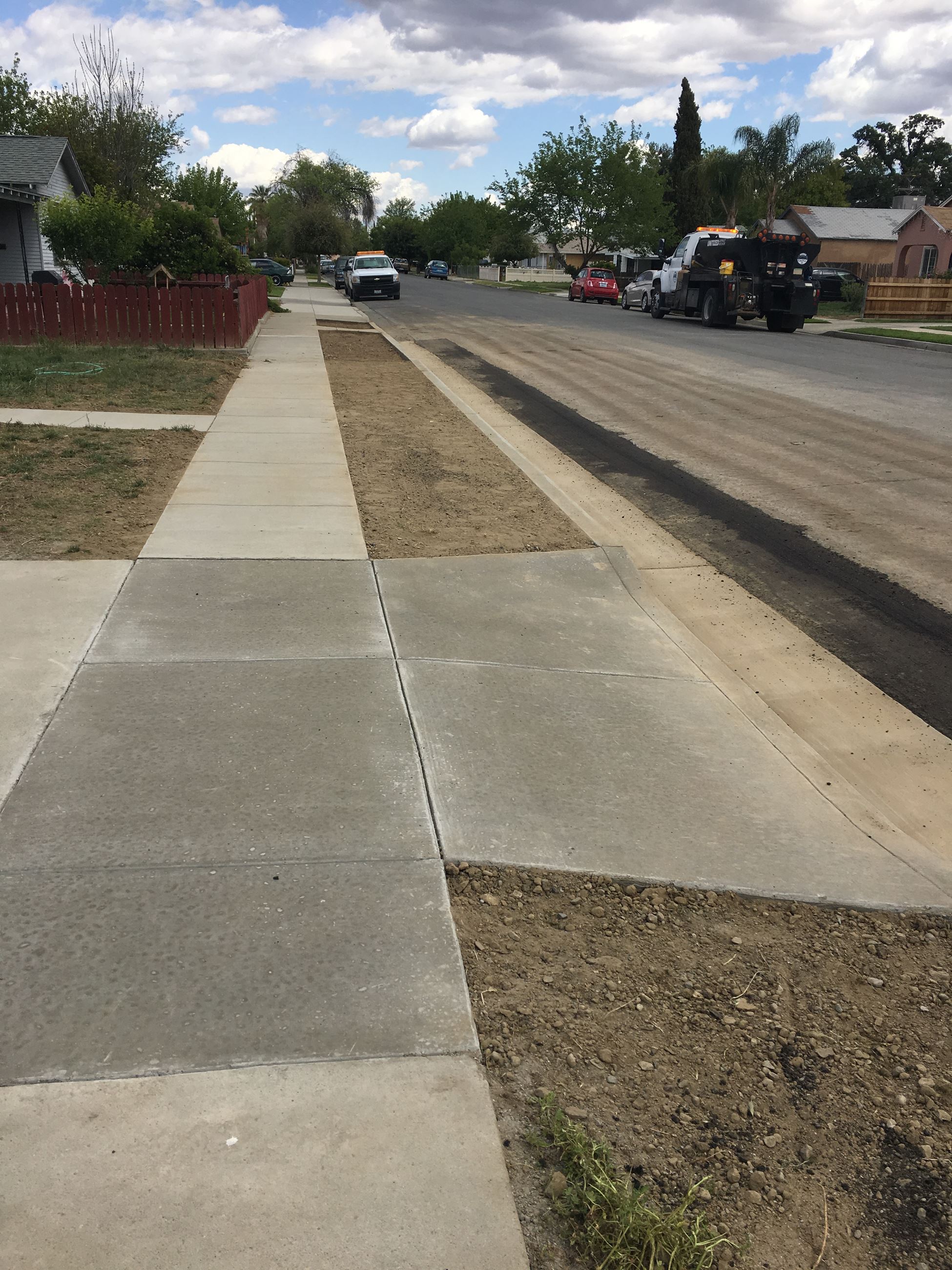 New sidewalk and drive area